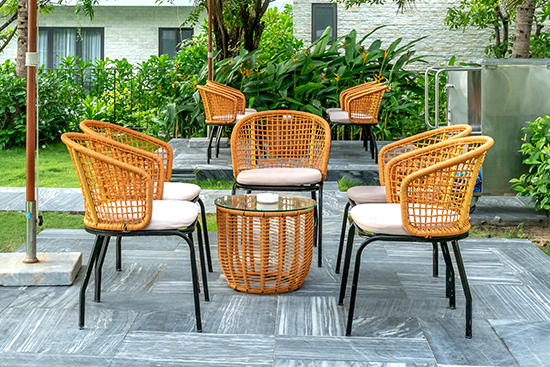 Weather-resistant furniture selection